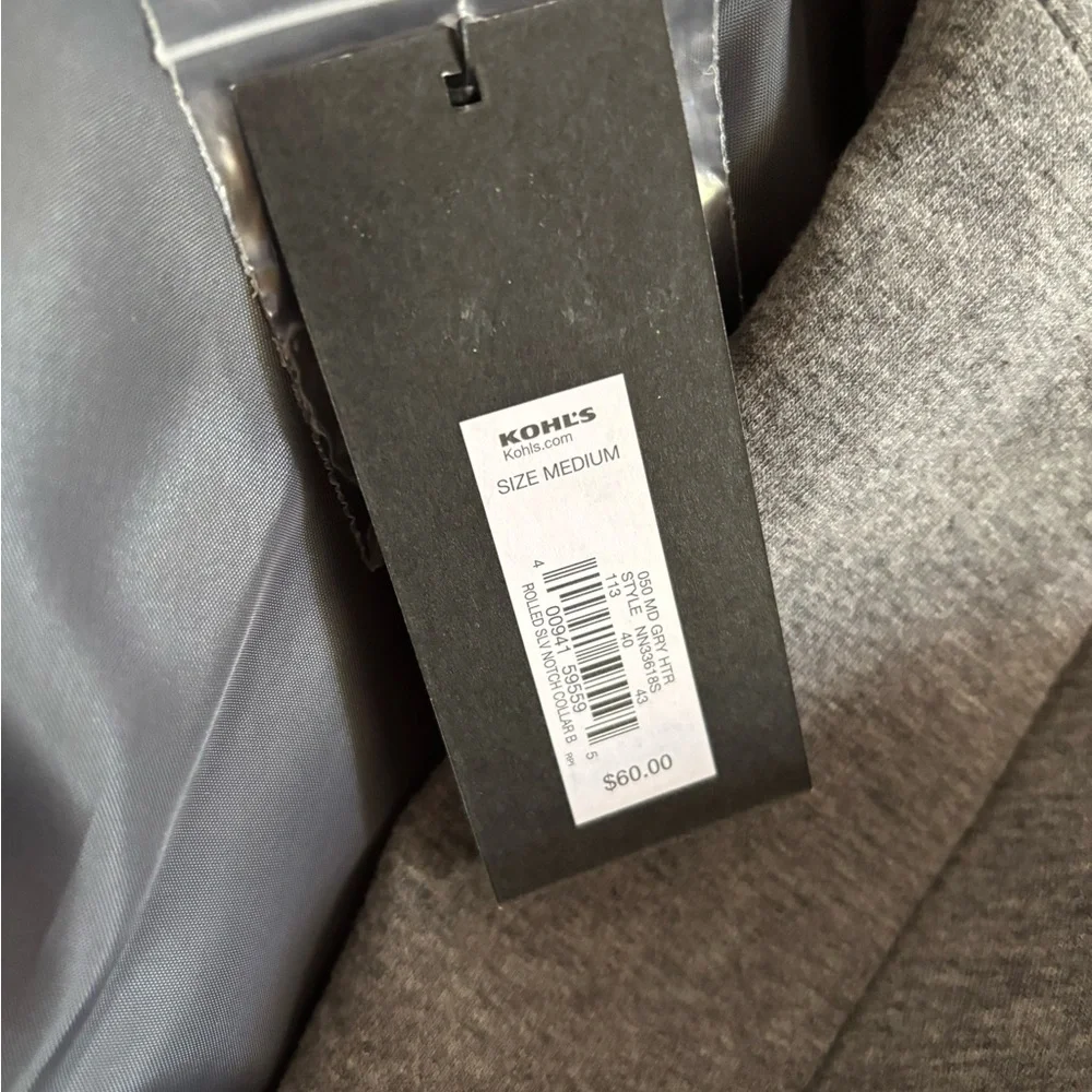 Apt. 9 size medium Charcoal Blazer with Black Polka Dot Cuffs - Picture 5 of 5